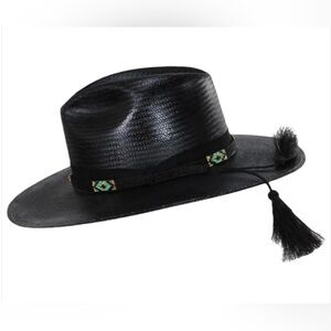 STETSON - STYLE # 127042 HELIX SHANTUNG STRAW FEDORA HAT